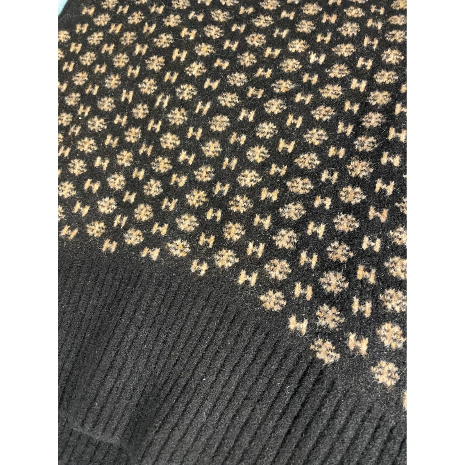 Hest Geometric Fair Isle Knit Turtleneck Sleeveless Sweater Vest Size S/M NWT Black - Image 6