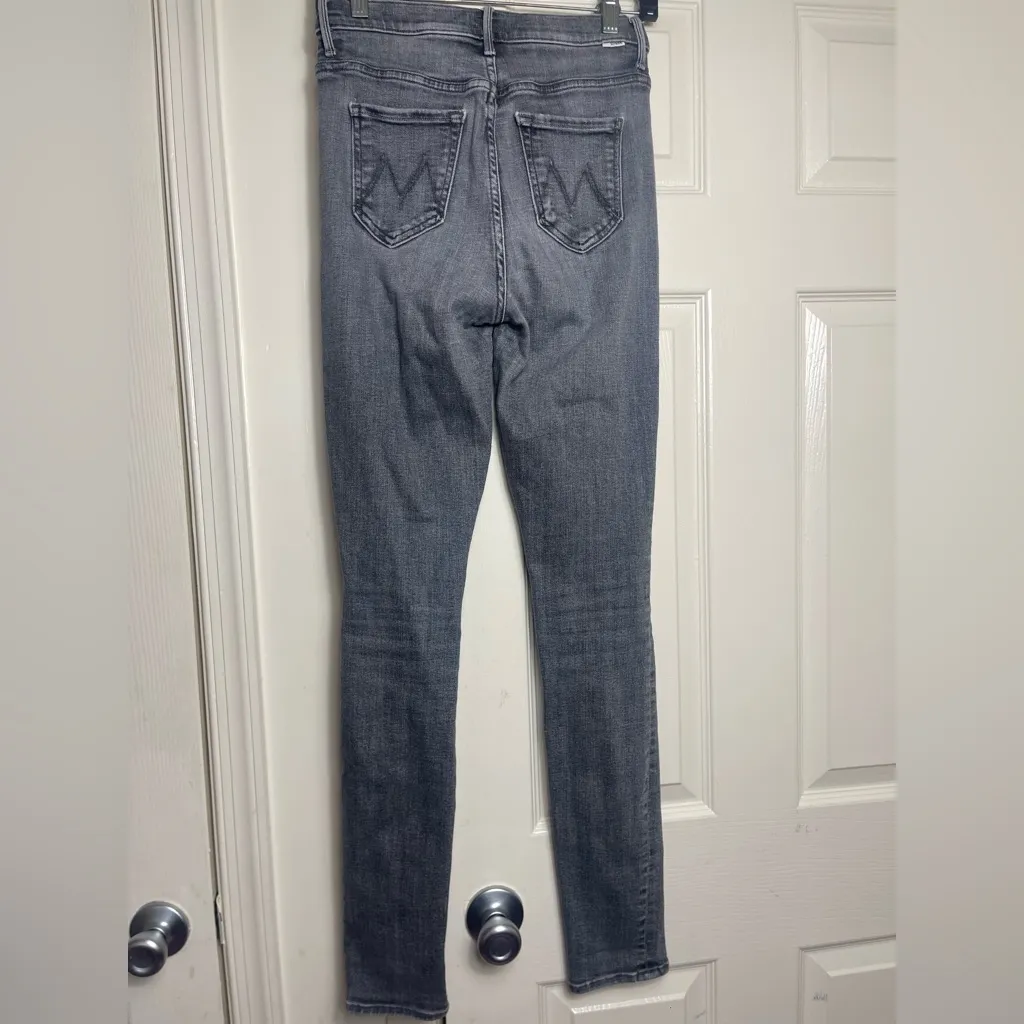 Mother Denim Super Swooner size 25 open Late Gray - Image 4