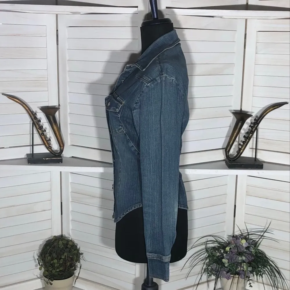 Hot Kiss Y2K Vintage Denim Shacket Cinched Waist XS - Image 4