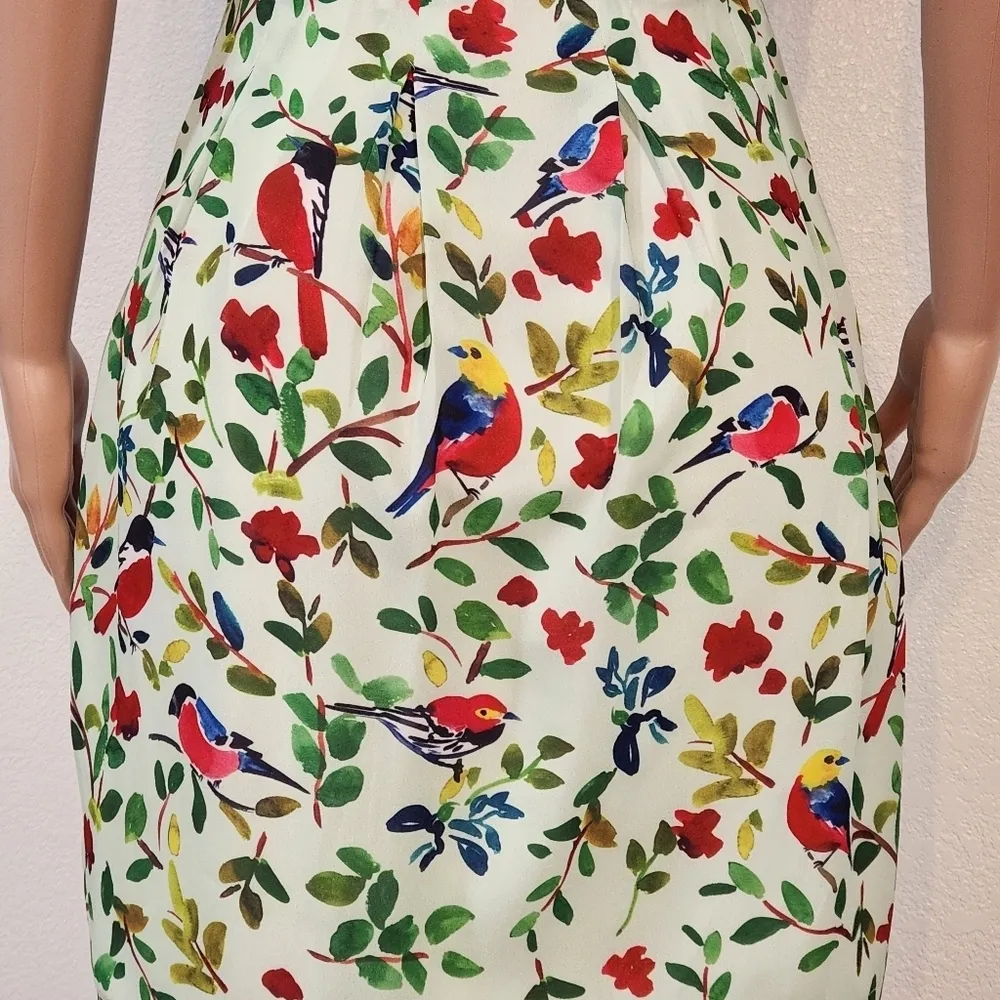 PINK Martini Dress Turquoise Top With Green Bird Design Bottom Gorgeous Size S - Image 8