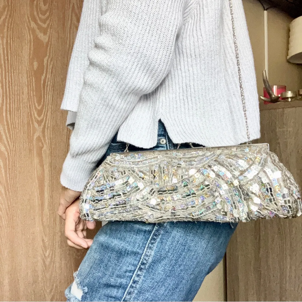 Jessica McClintock sequin purse/clutch - Image 2