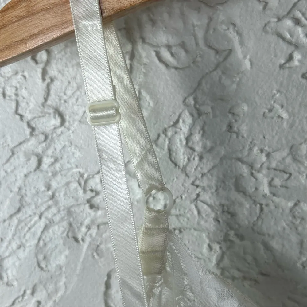 VTG 80’s Fortune Antron Satin Lace Ivory Teddy Negligee Onesie NWT Size 26W - Image 7