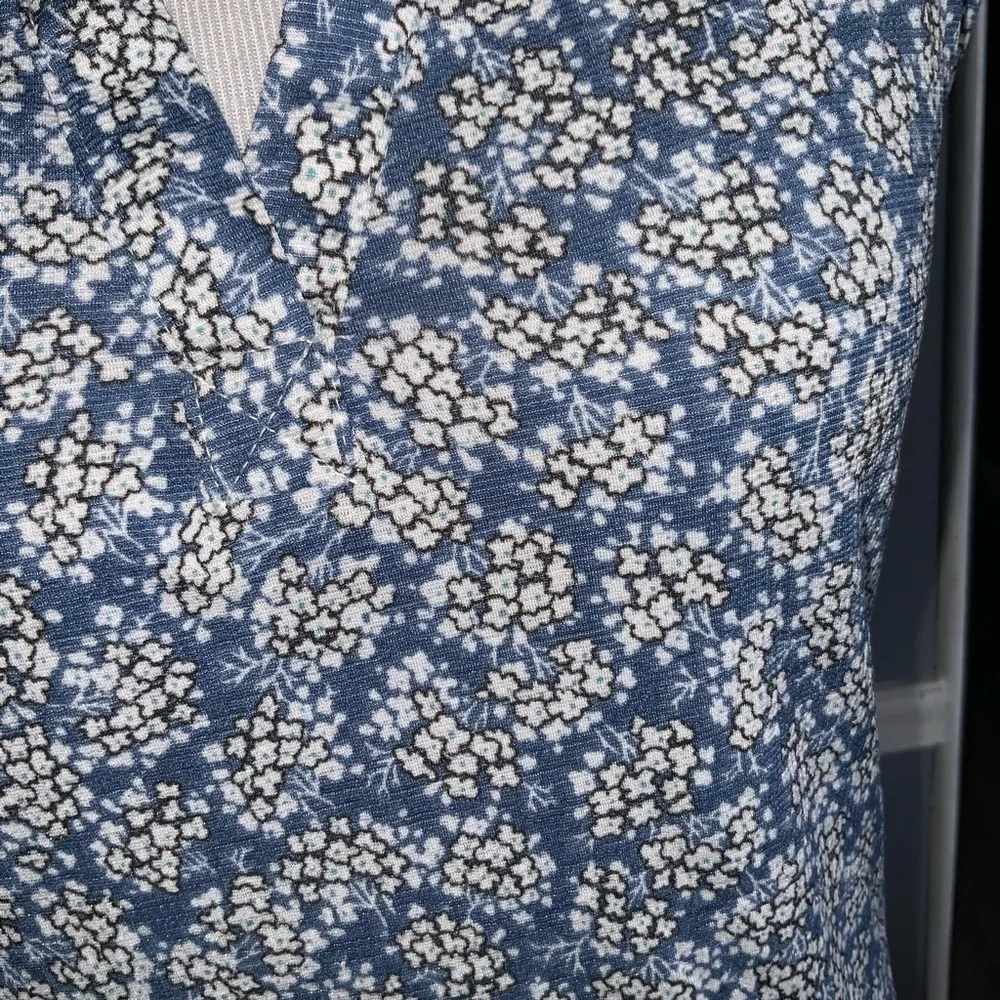 Papermoon Powder Blue & White Floral Lace Sleeveless Stretch Knit Top XS - Image 5