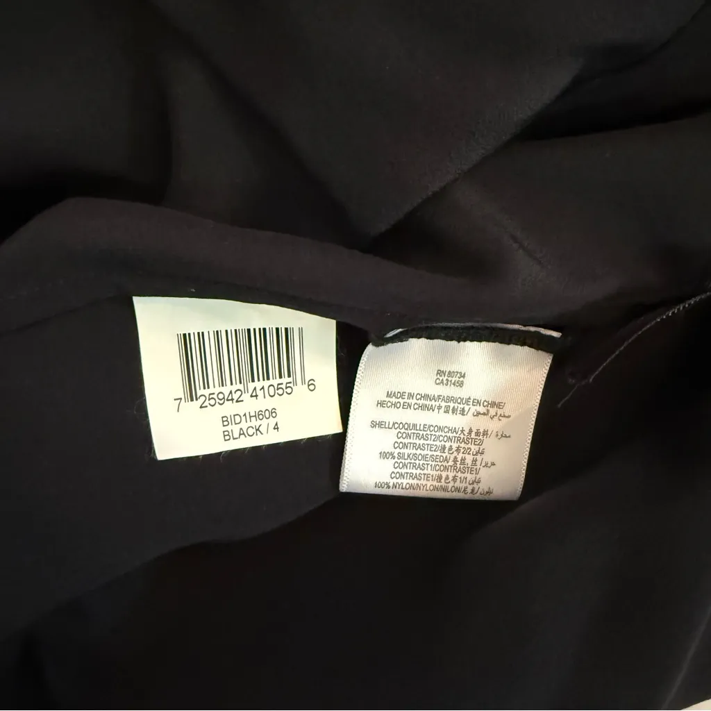 NWT BCBGMaxAzria Draped Silk Top with Lace Inset - Image 2