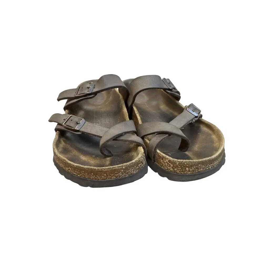 Birkenstock Womens Brown Leather Slip Sandals Size 6 SKU8123 - Image 6