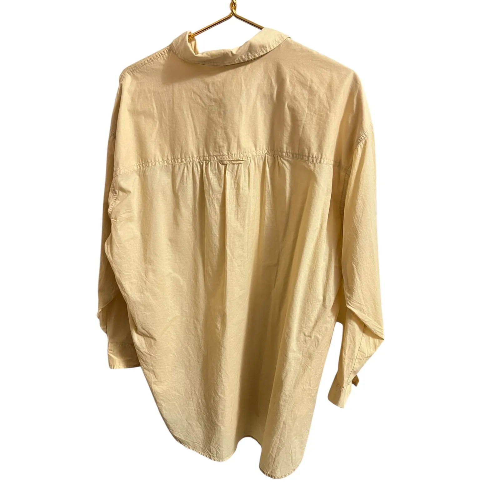 Universal Thread Yellow Button Down Tunic Fit Shirt Women Large Casual Weekend - Image 3