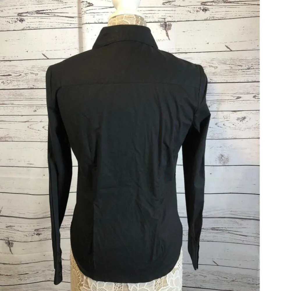 NWT Coldwater Creek embroidery & sequence  black button down size XS - Image 10