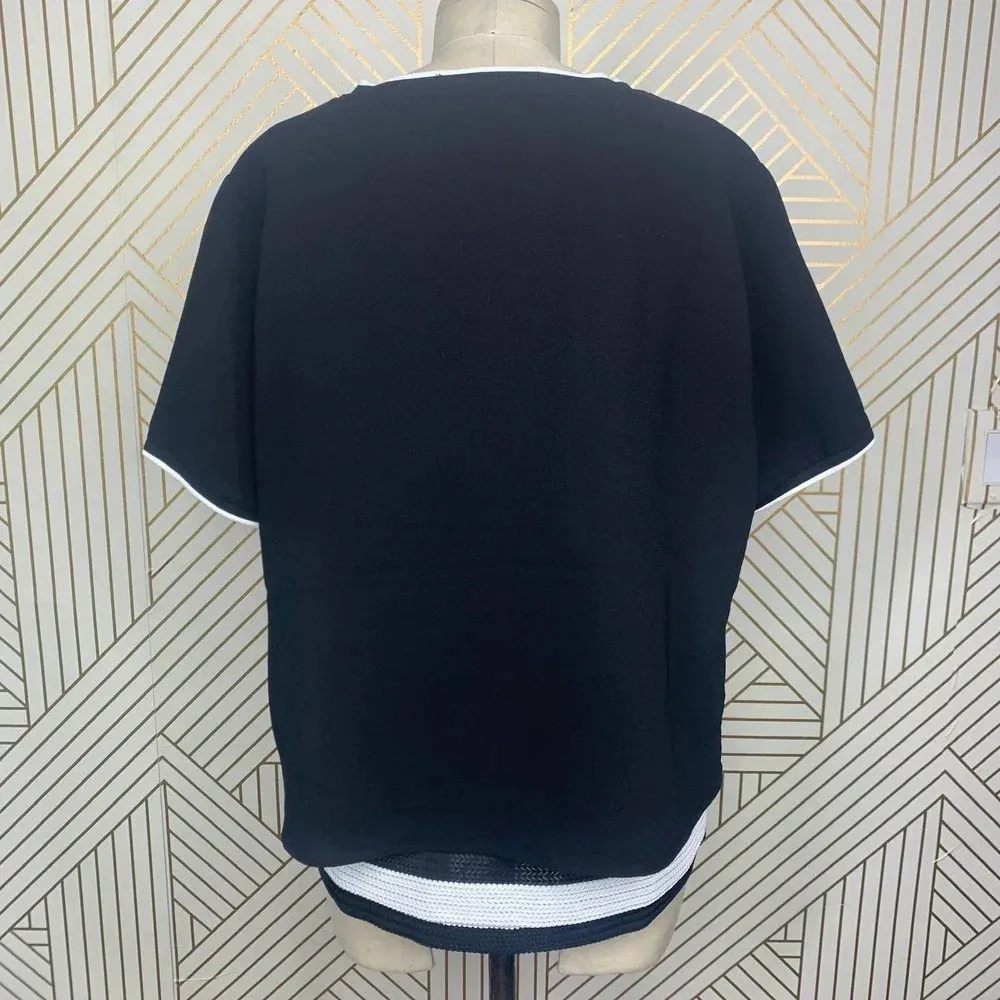 Scotch & Soda Class‎ Of 76 Varsity Layered Jersey Top Black Size US Medium - Image 9