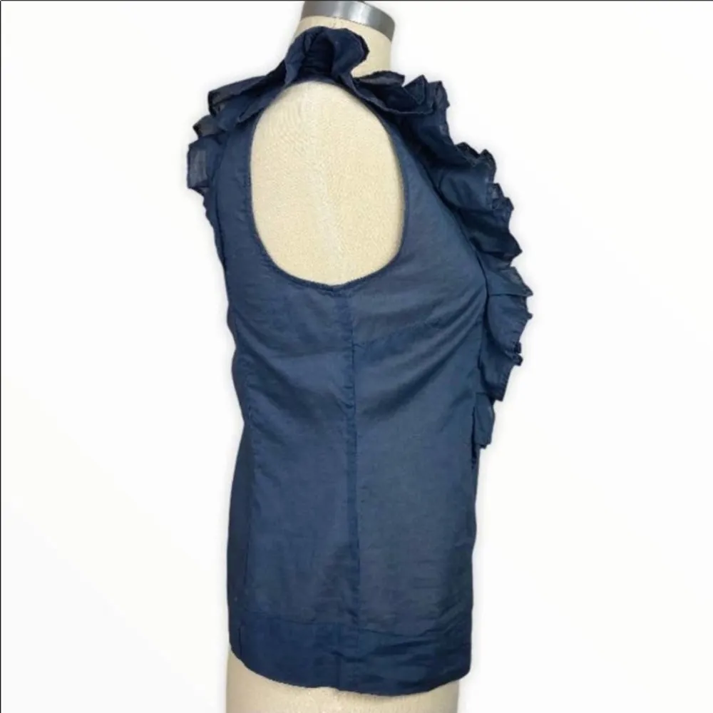 Anthropologie Fei Sideward Blueish Gray Ruffle Top - Image 2