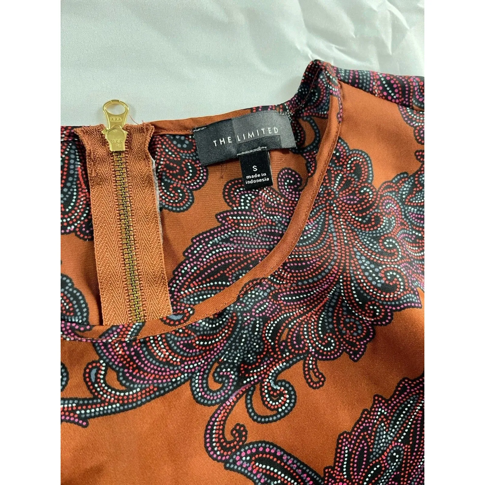 The Limited Paisley Print Layering Tank/shell Size S Career Satin - Image 8