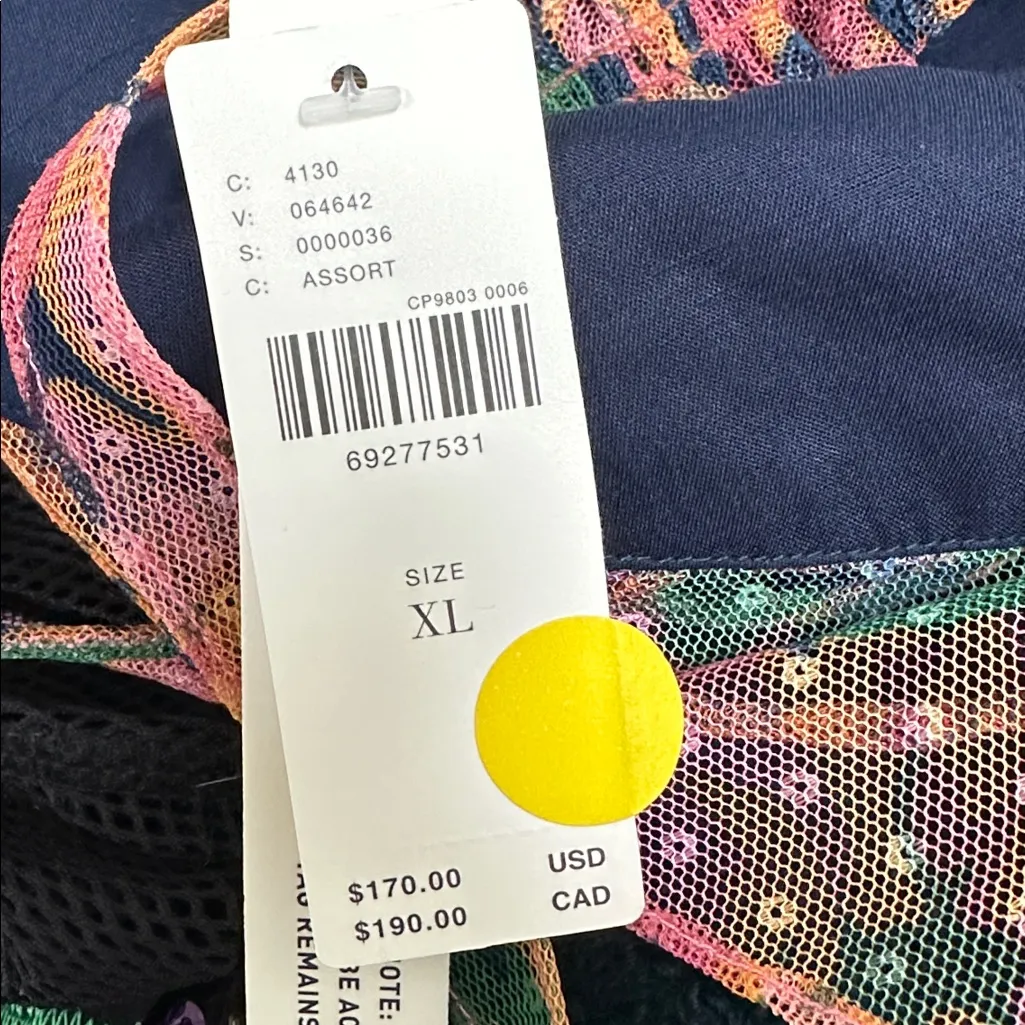 Anthropologie Maeve Navy Pink midi Dress size XL - Image 9