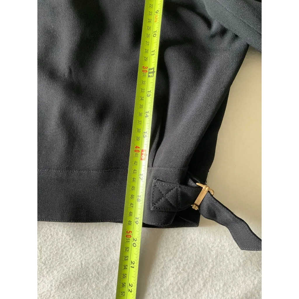 Sezane zig biker jacket golden navy blue SZ38 us6 bust37 - Image 8