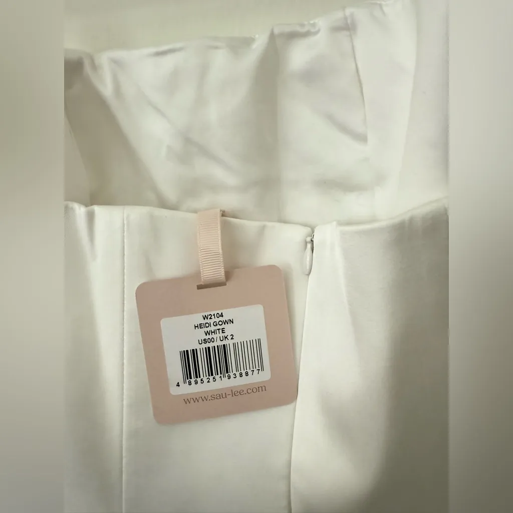NWT SAU Lee X Revolve Heidi Strapless Gown White Bridal Long Dress Size 00 - Image 6