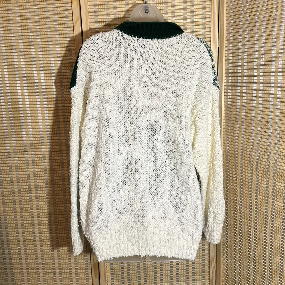 Separate Issue Woman Vintage 1990s White Green Colorblock Embroidered Flowers 20 Size undefined - Image 11