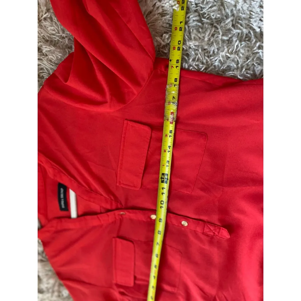 Ivanka Trump Roll Tab Sleeve Bright Red Blouse Valentines Luxury Parisian M - Image 5