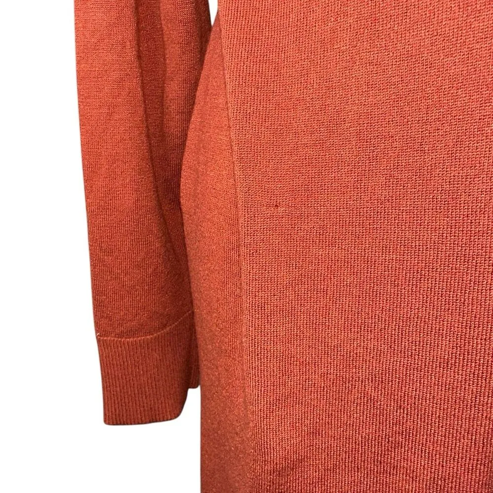 Alexandra + Oak Pumpkin Spice Orange Long Open Front Cardigan Pockets Sz Medium - Image 4