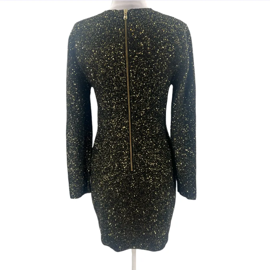 L'AGENCE Cherry Sequin Knit Long-Sleeve Minidress - Image 7