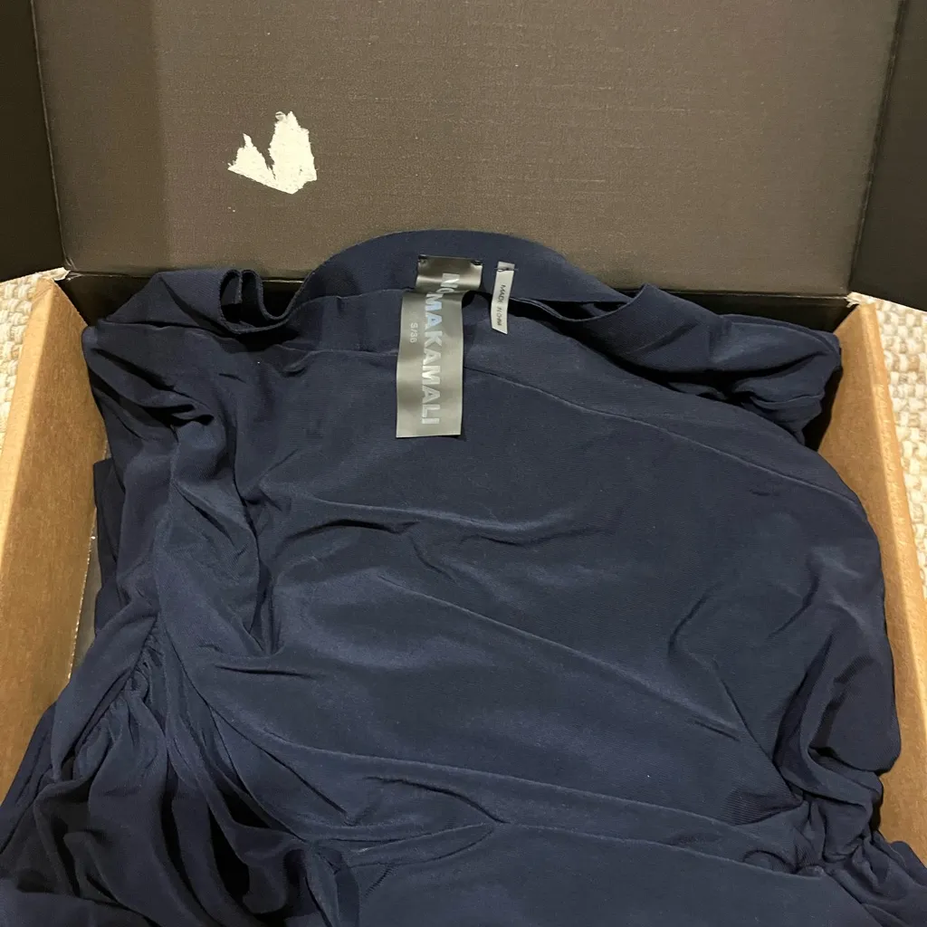 Norma Kamali Navy Diana Dress - Image 6