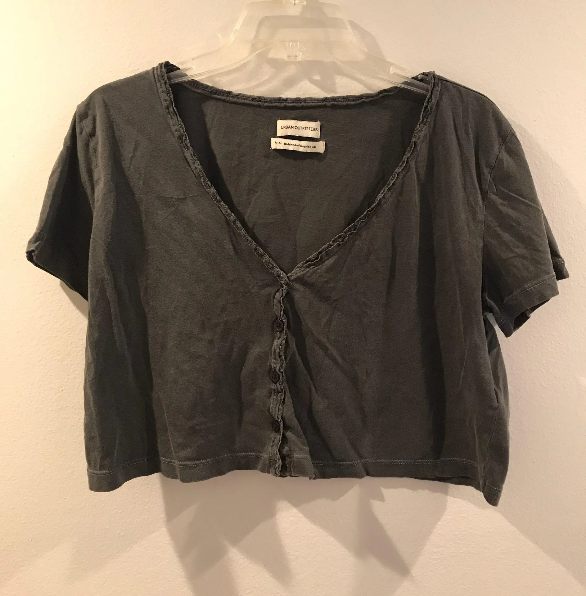 Urban Outfitters Wynn Button Down Crop Top - Image 3