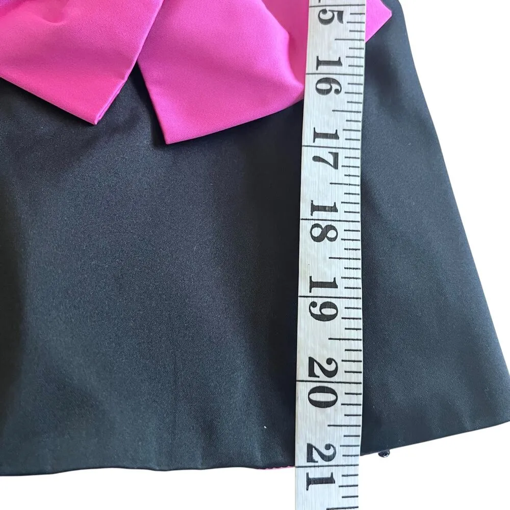 Moschino Boutique Black Fuchsia Pink Bow Sleeveless Boat Neck Evening Blouse - Image 5