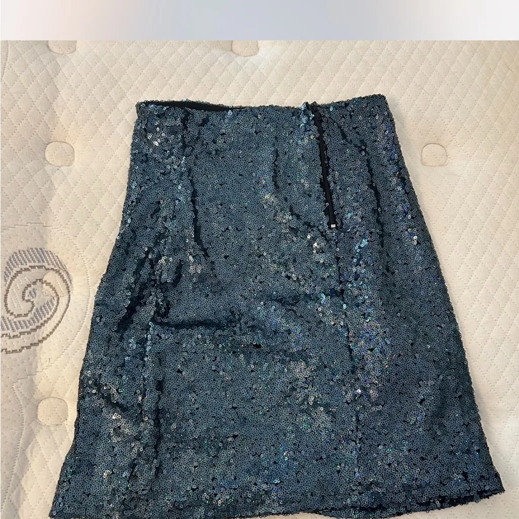 Sequin Mini Skirt - Blue - Image 6