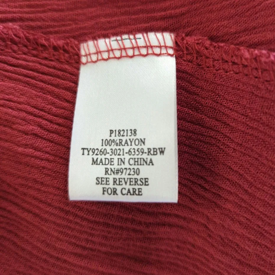 Almost Famous Tie Front Hi-Low Burnt Orange Bohemian Kimono MEDIUM NWT - Image 10