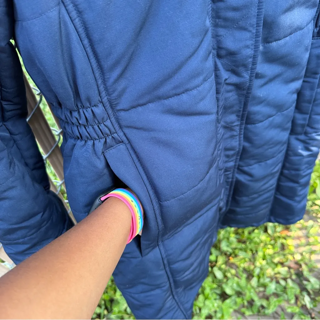 Lucky Brand Parka Coat Women Size S Navy Blue Quilted Hooded - Image 4