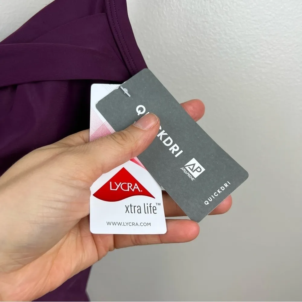 Athleta Twister Tankini Swim Top Size 32 B/C Wild Berry Plum Purple Beach Cruise - Image 7