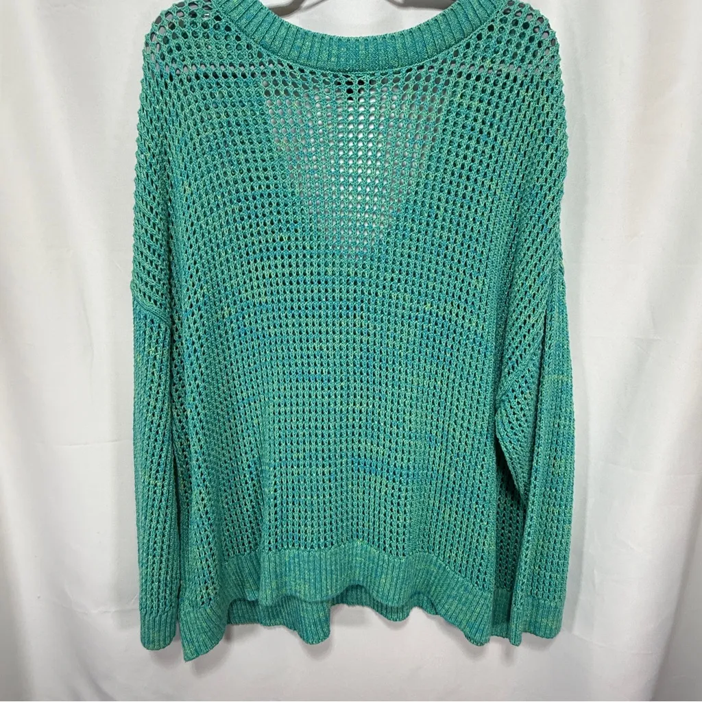 EUC Torrid Open Stitch V-Neck Pullover Sweater 3x Color: Jade Lime Marl - Image 9