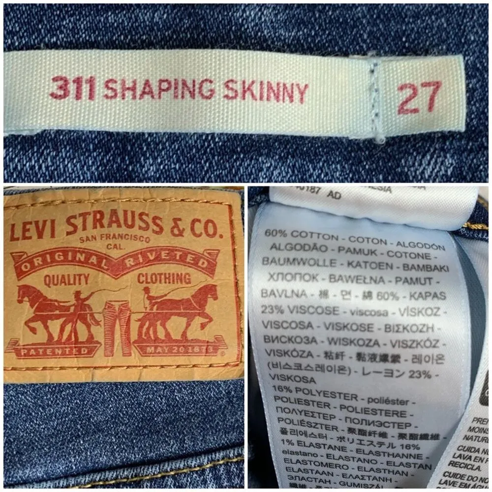 Levi’s Women's 311 Shaping Skinny Ankle Mid Rise Dark Wash Jeans Size 27 - Image 7