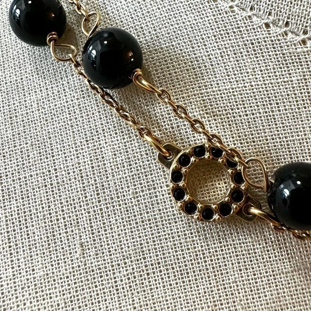J. Crew Gold tone Black Long Necklace - Image 6