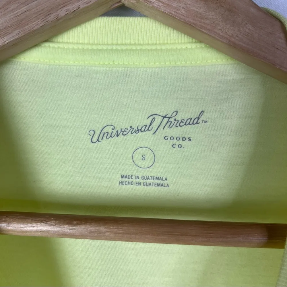 Universal Thread Neon Yellow Shrunken Crop Boxy T-Shirt S - Image 5