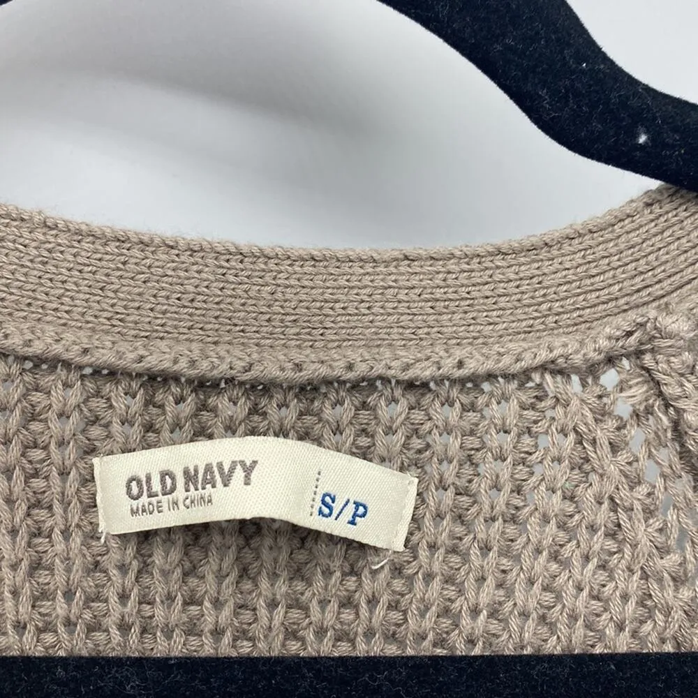 Old Navy knit short sleeve long line cardigan office everyday comfy brown sz S - Image 2