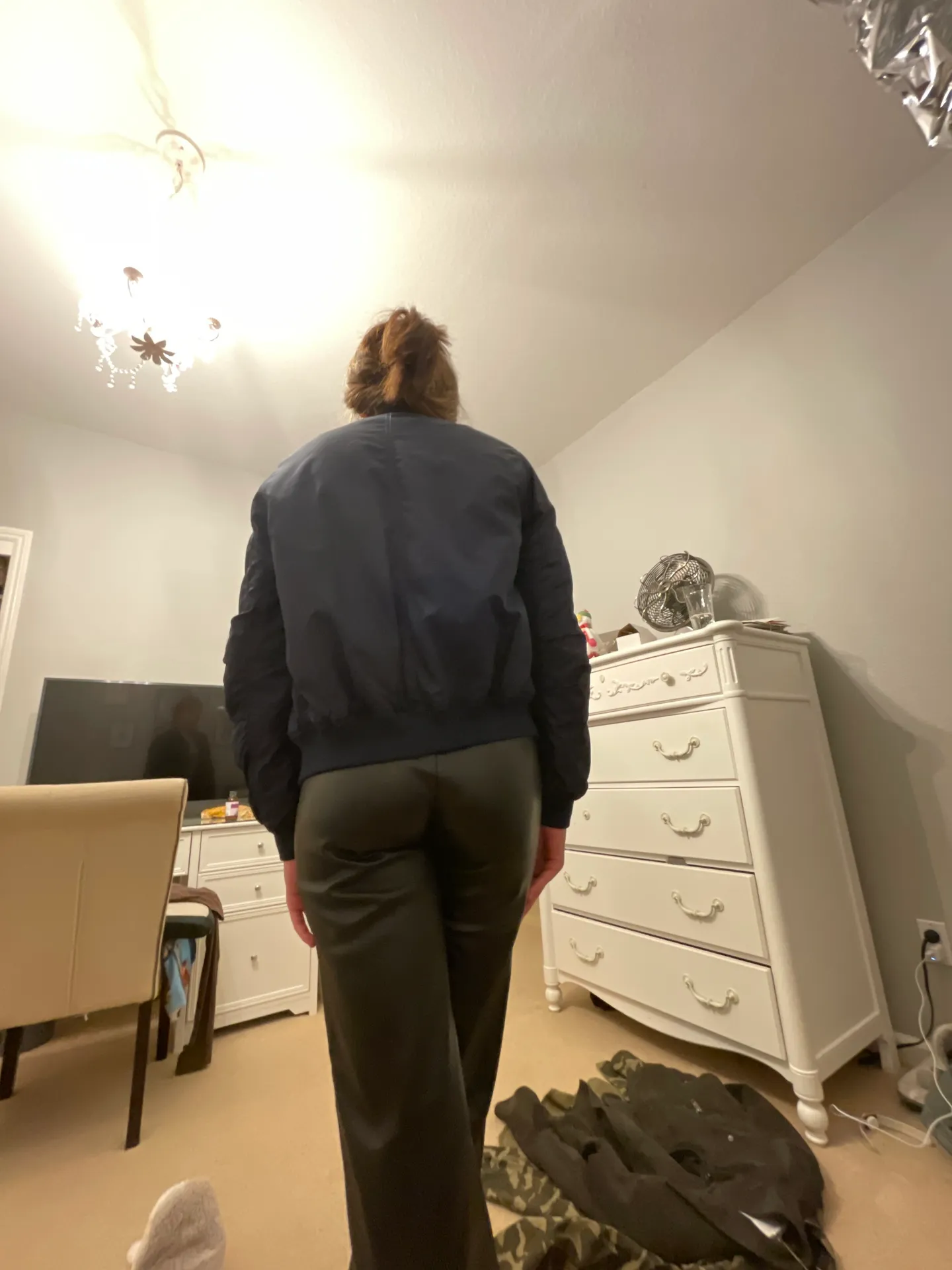 Navy Blue Bomber Jacket - Image 2