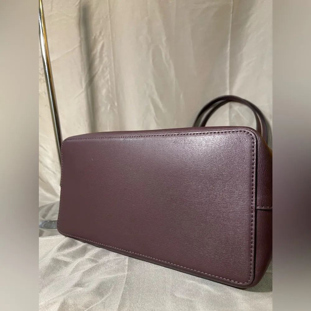 Kaci Chocolate Cherry Leather Tote - Image 6