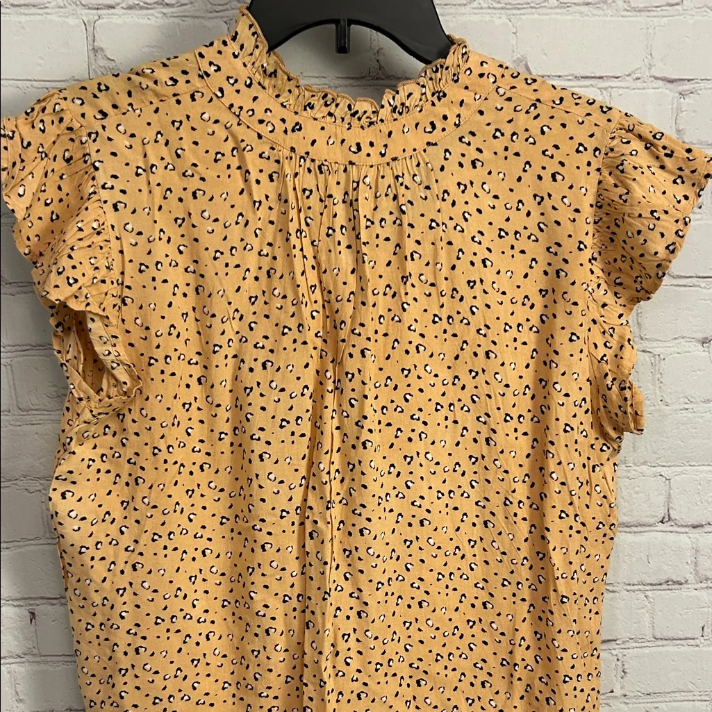 THML New mob wife leopard print ruffle sleeve Cora top size Small old money - Image 3