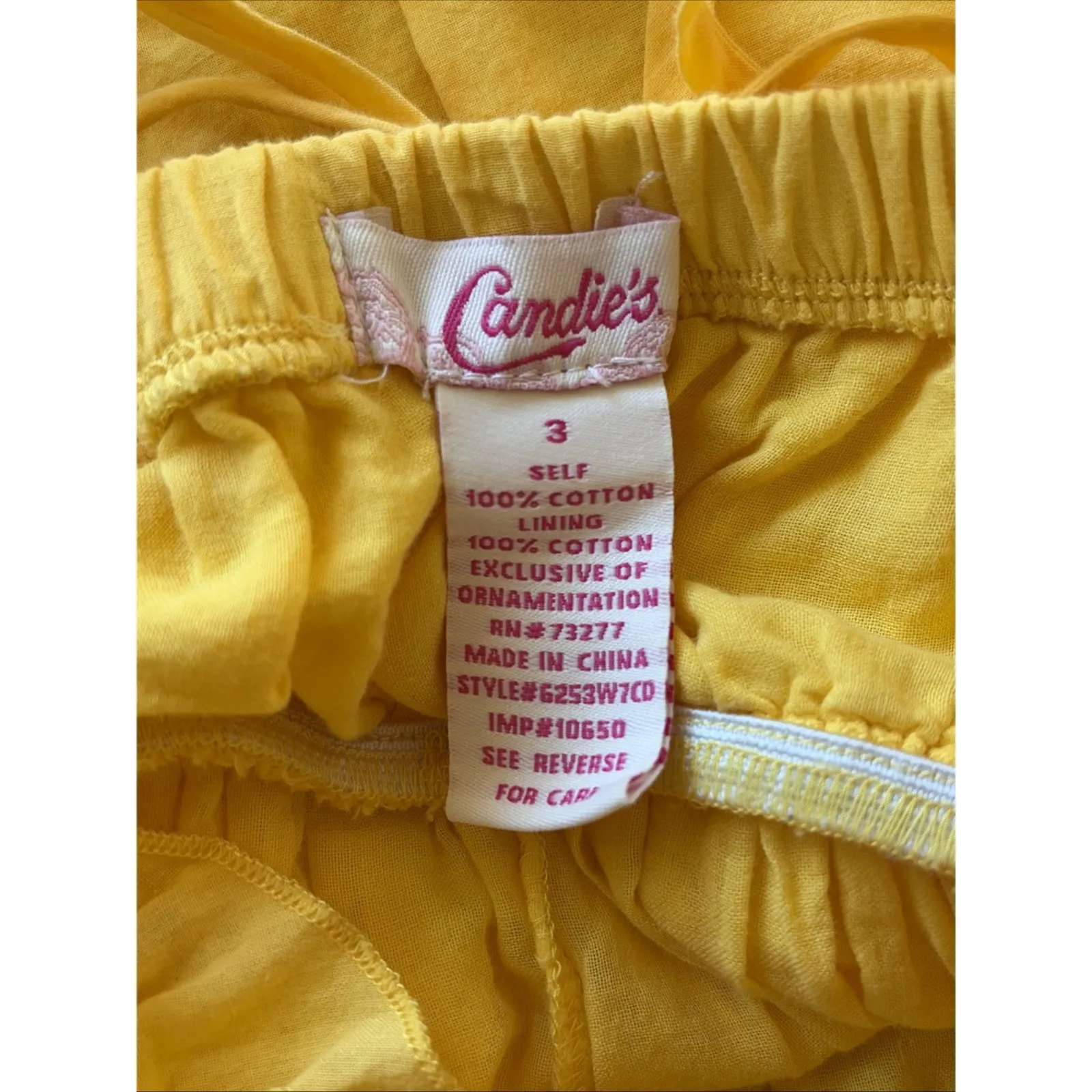Candies Yellow Y2K Ruffle Embroidery Eyelet Trim Sundress Sleeveless‎ Dress 3 Size undefined - Image 10