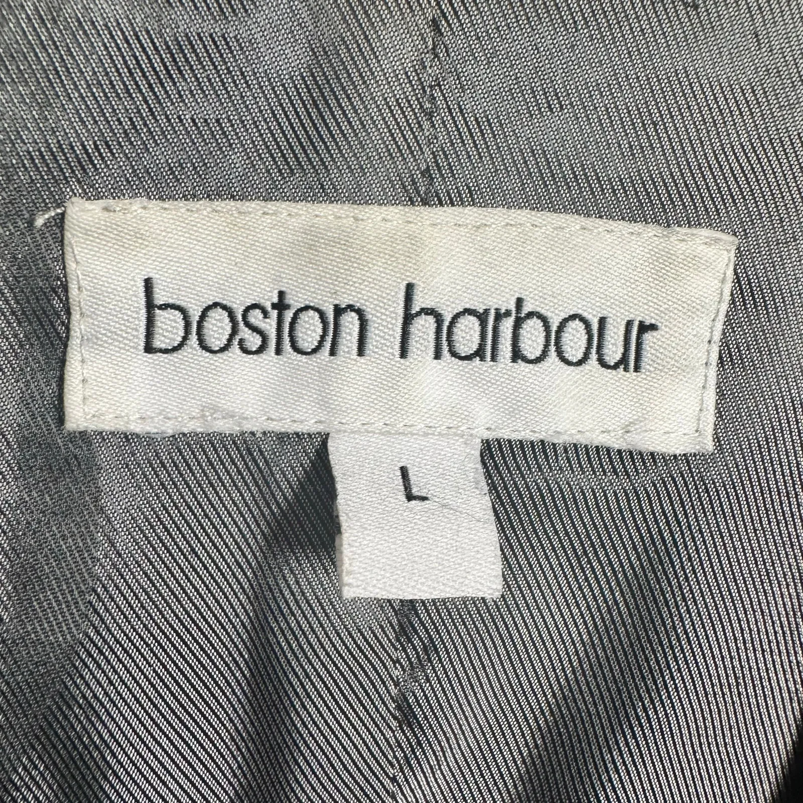 Boston Harbour Leather Jacket Women L Black Quite Luxury Old Money Minimal 90s Size L - Image 4