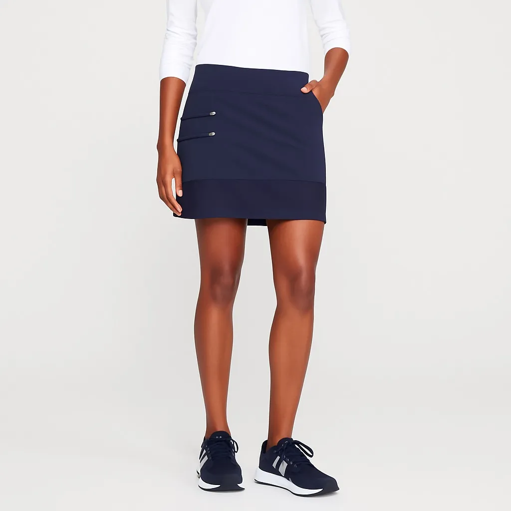 Athleta Tee Time Skort Navy Blue Sz Small Built-In Shorts Golf Pickleball Skirt - Image 9