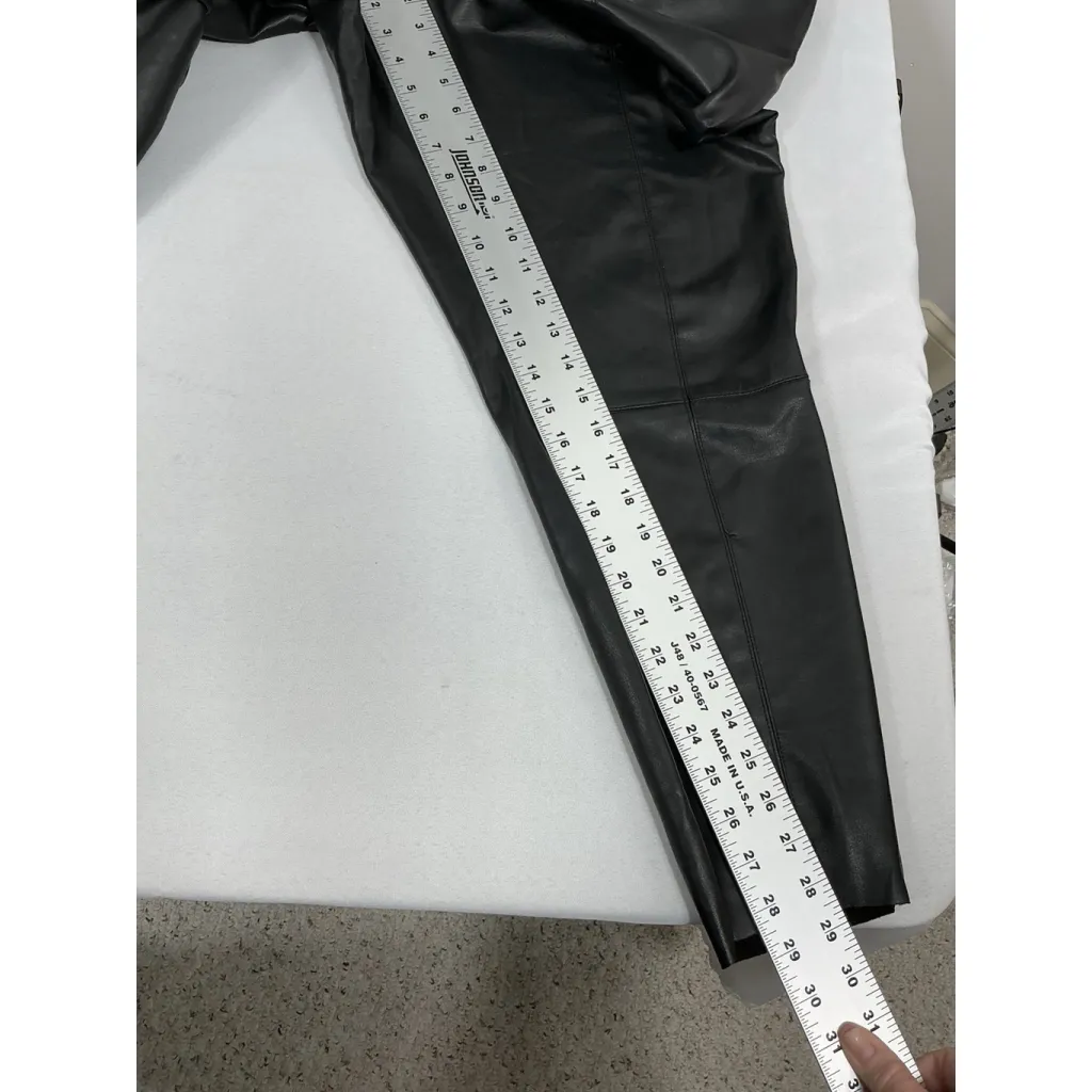 Womans Top Shop Curve Pullon Faux Leather Pants 22 Black Side Zip Elastic Waist - Image 6