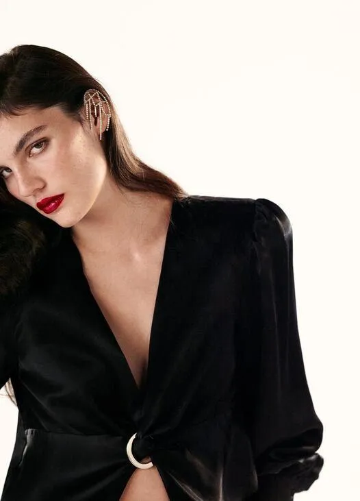 ZARA Ring Trim Satin Effect Top, Size XS - Image 4