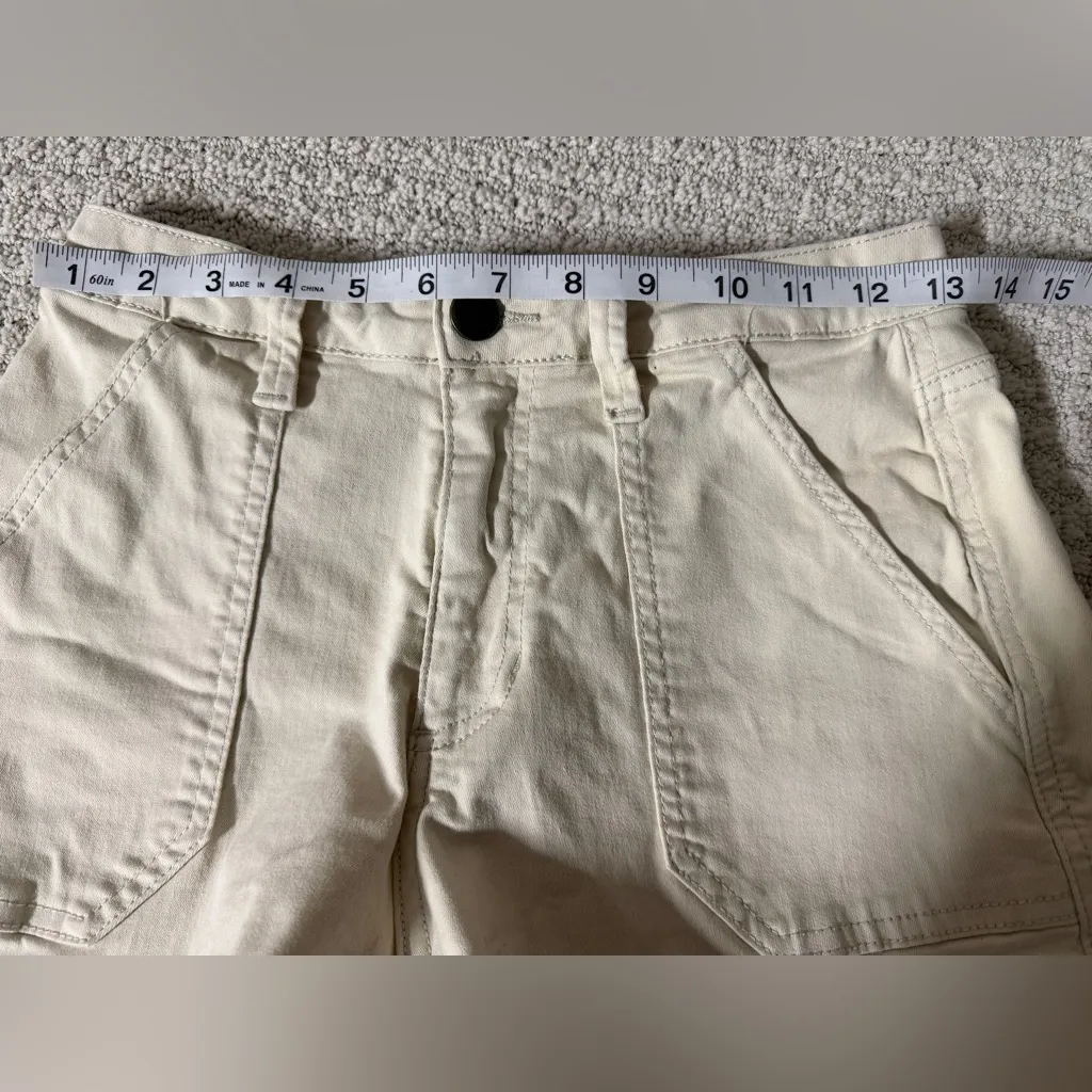 BP Light Tan Jean Shorts with Distressed Hem - Image 3