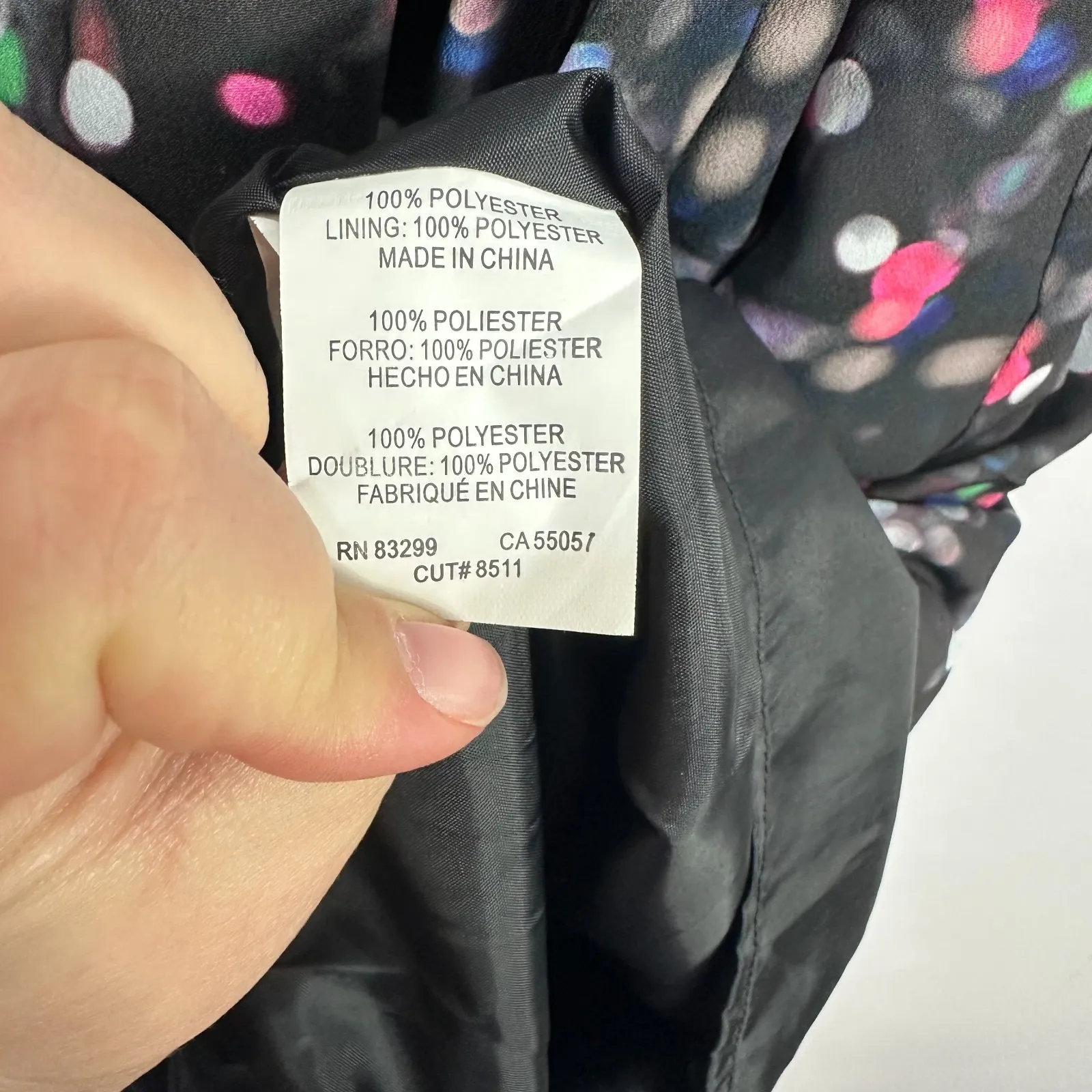 Isaac Mizrahi New York Dress 4 Black Multicolor Dot Print Fit Flare Indie Party - Image 5