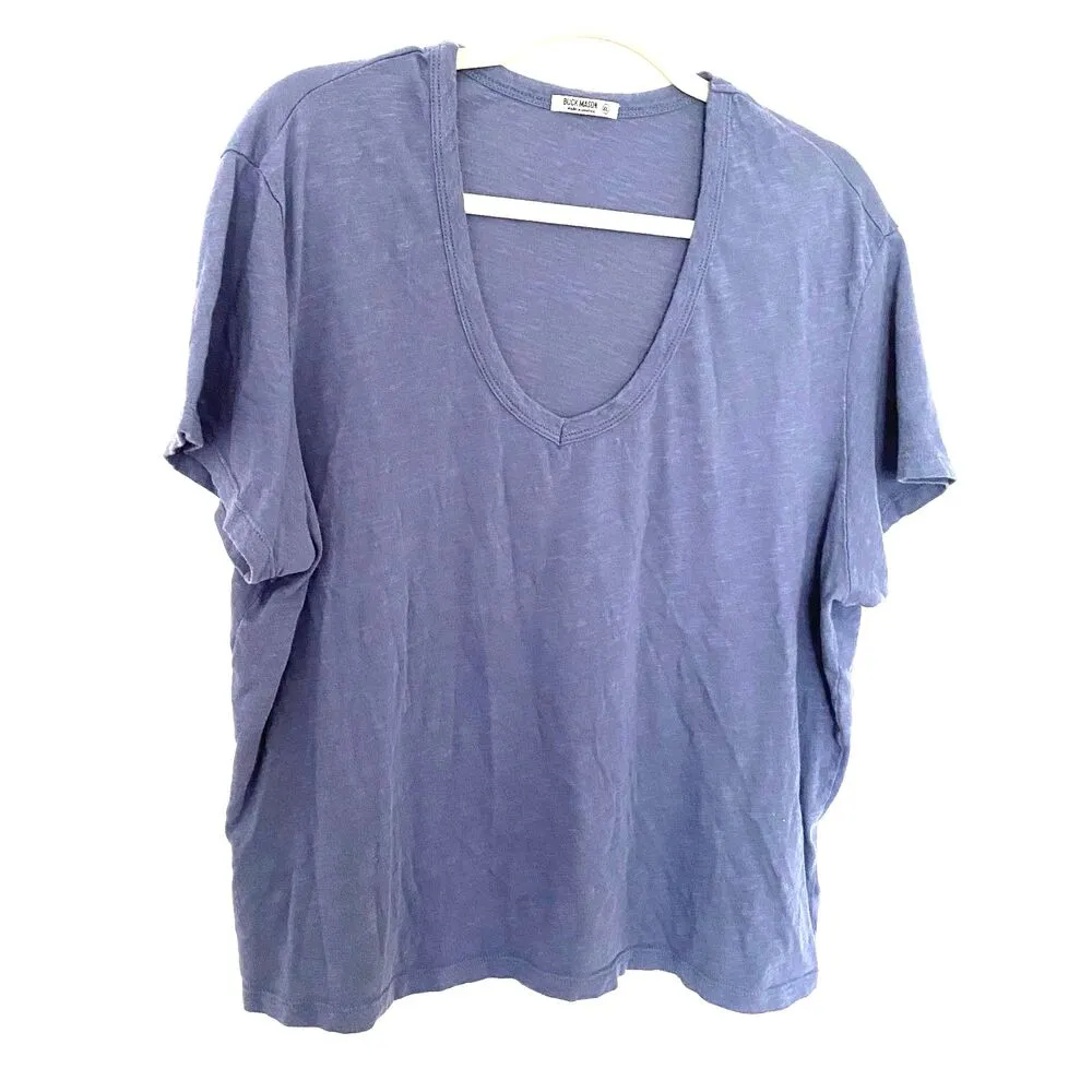 Buck Mason Women's Slub Cotton Easy Fit V Neck Made in USA Tee T - Image 11