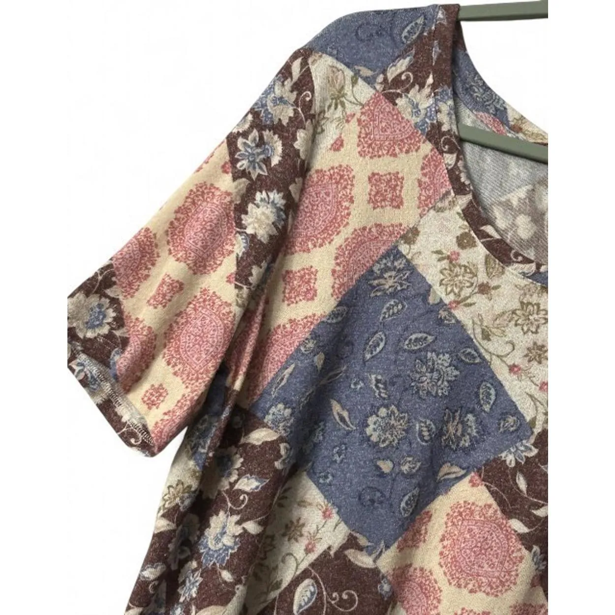 Large Cottage Core‎ Patchwork Top | Boho Chic Paisley Floral High - Image 3