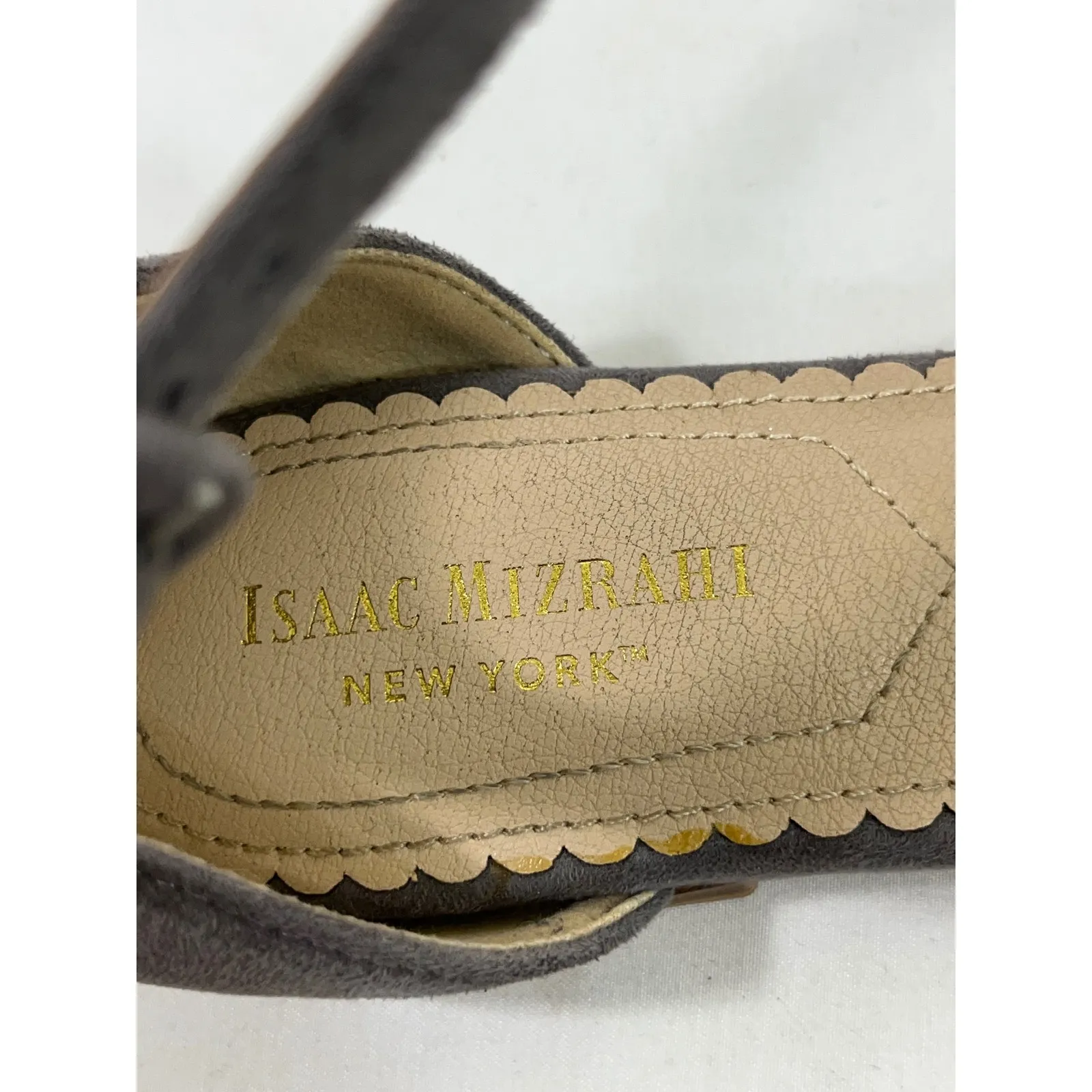 Isaac Mizrahi Women Suede Ankle Strap Ballet Flats Shoes Pointed Toe Gray Size 6 - Image 10