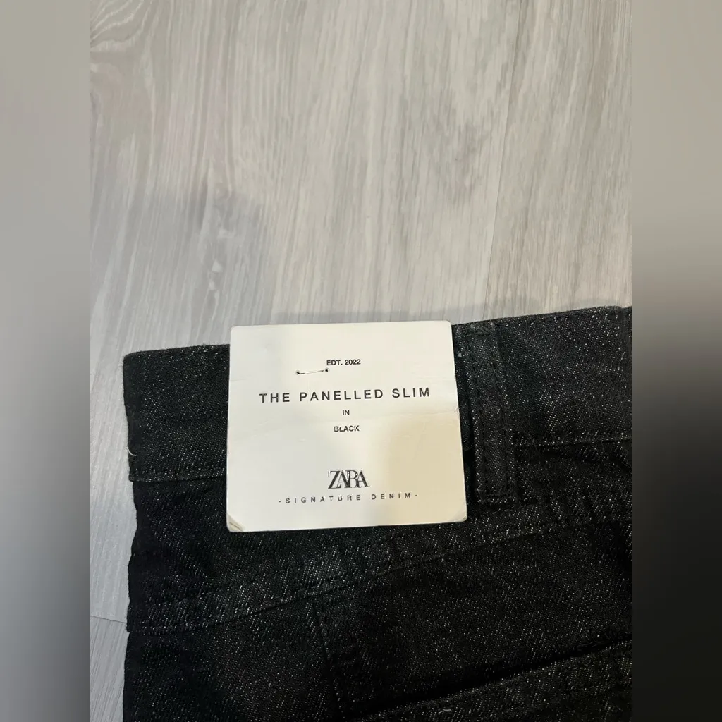 NEW Zara Charcoal Denim‎ Trousers - Image 5