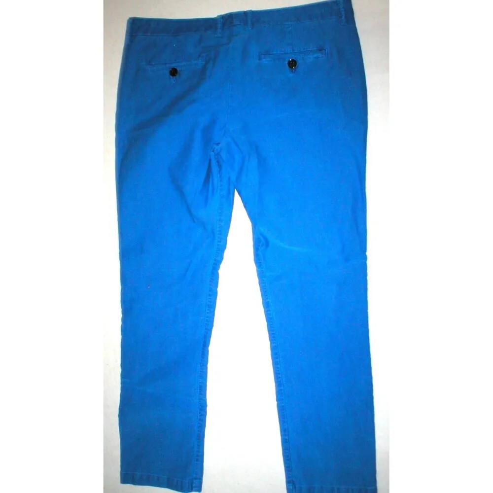 New NWT Designer MSGM Skinny Moto Pants Blue Italy 42 Womens 6 Crop Flat Front - Image 5