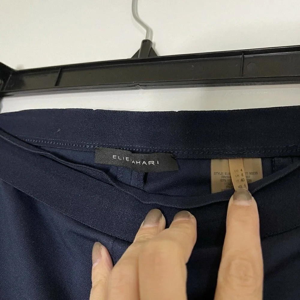 ELIE TAHARI navy knit skinny Slim ankle pants size us 4 - Image 4