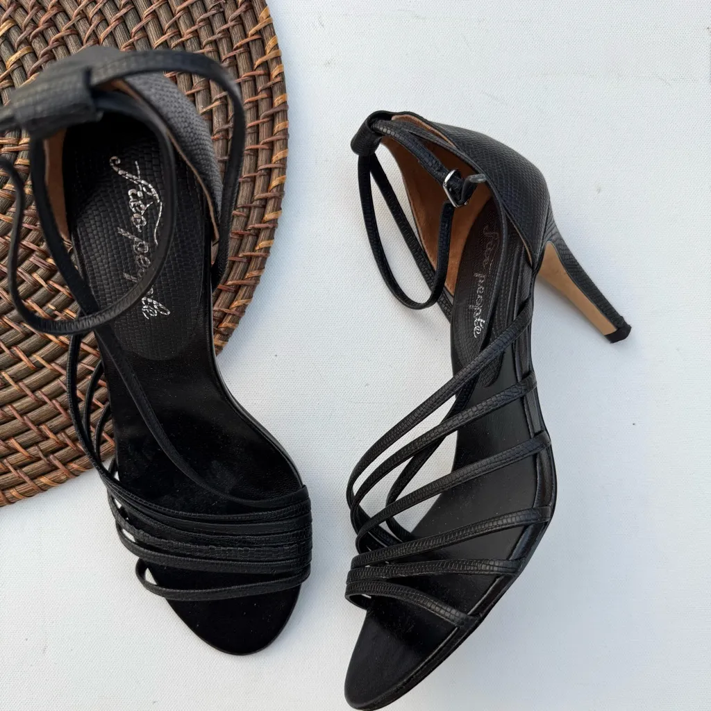 Free People Womens Shoes Heels Black Disco Fever Strappy Size 39 8.5/9 - Image 2